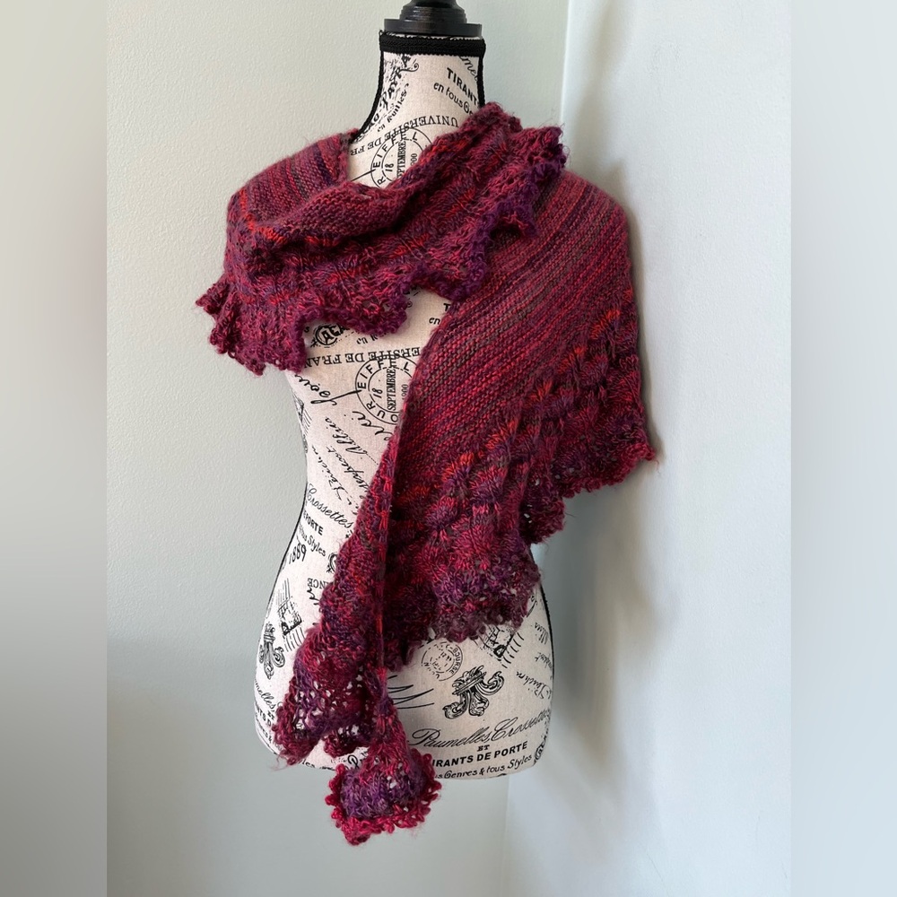 Elegant Burgundy Knit Wrap